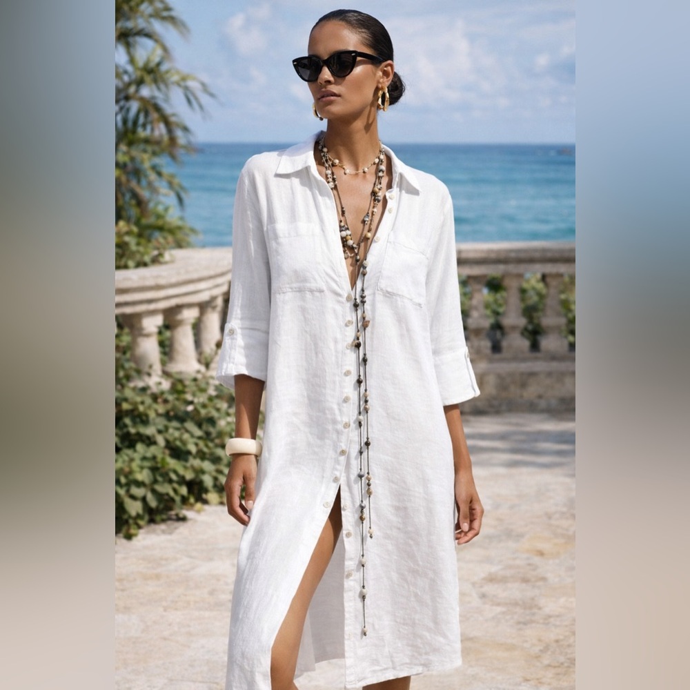 NWT ZARA LINEN SHIRT DRESS